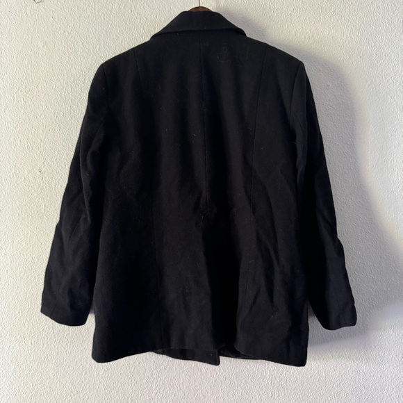 Marsh Landing Vintage Nautical Black Wool Blend Double-Breasted Coat Large - Picture 10 of 10
